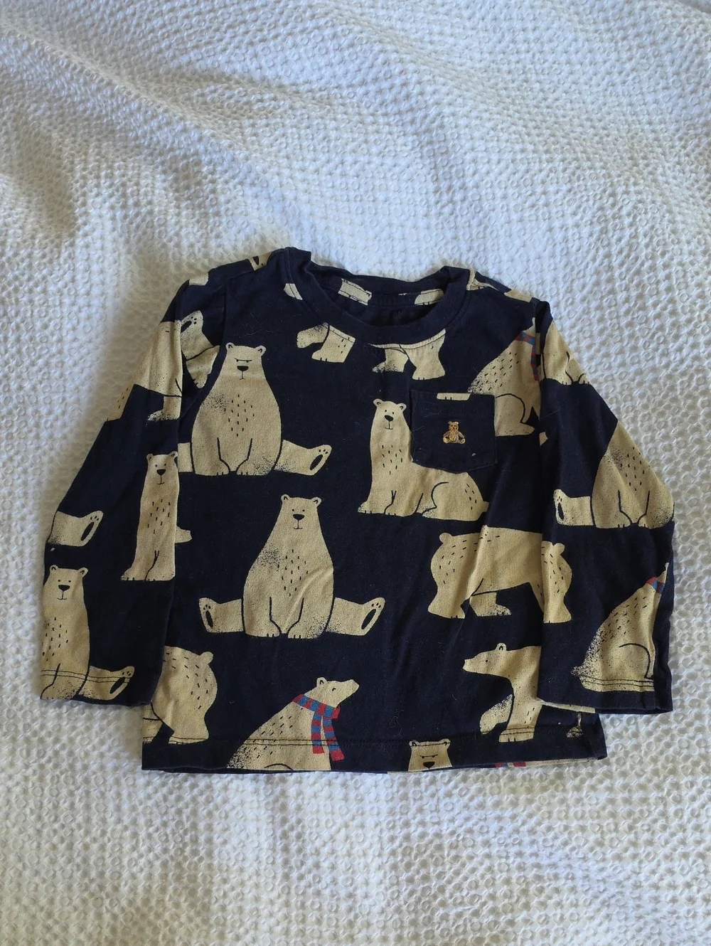 Baby GAP Navy Blue Bear Long Sleeve Top